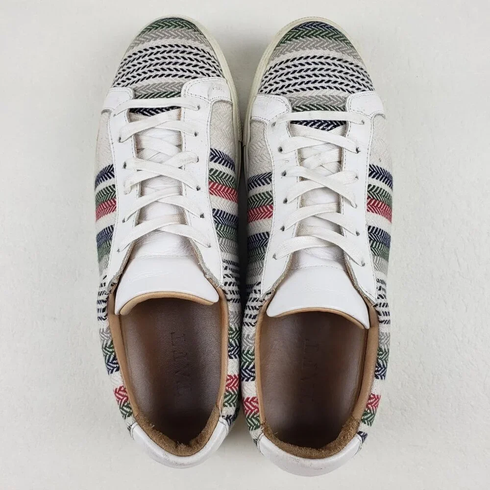 Taft Classic Striped Sneaker Mens 9 Multicolor Lace Up Casual Shoe Portugal